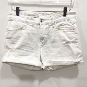Anthropologie Pilcro Slim Boyfriend Cuffed Shorts White Size 27